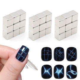 XEAOHESY 27 Pieces Cat Eye Magnet for Nails Cube Nail Magnet Square Nail Art Magnet with Grid Effect Powerful Manicure Magnetic Tool for Cat Eye Gel Nail Polish（0.2 * 0.2 * 0.2inch）