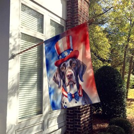 Caroline's Treasures DAC5721CHF German Shorthaired Pointer Patriotic American House Flag Large Porch Sleeve Pole Decorative Outside Yard Banner Artwork Wall Hanging, Polyester, House Size, Multicolor