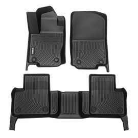 GINOWY-Floor Mats for Benz ML/GL/GLE/GLS 2012-2019, TPE All Weather Benz GLE Car Mats, Non-Slip Trunk Mat Floor Liners Waterproof Custom Fit Accessories Mats Black