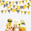 32Ft Yellow and Black Plaid Sunflower Pennant Banner Fabric Triangle