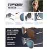 Tifosi Optics Shwae Aviator Sunglasses (Satin Black, Smoke)