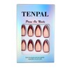TENPAL French Tips Press on Nails Almond Flash Wine Red