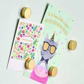 Zeller 11234 Magnet Set of 4 Extra Strong Gold Approx. Diameter 2.3 x 0.9 cm