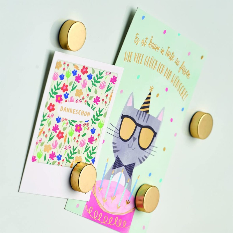 Zeller 11234 Magnet Set of 4 Extra Strong Gold Approx.