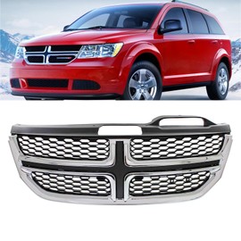 Front Grill Bumper Upper Grille Compatible with 2011-2020 Dodge Journey ABS CH1200362, Chrome