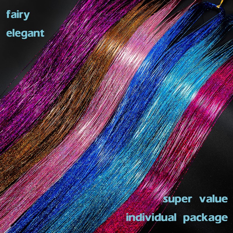 47 Inch Hair Tinsel Kit 13 Colors 2700 Strands Glitter