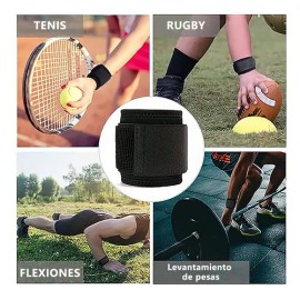 Set Rodillera Elástica y Muñequera Deportiva HLCassCo Negro Crossfit Gym