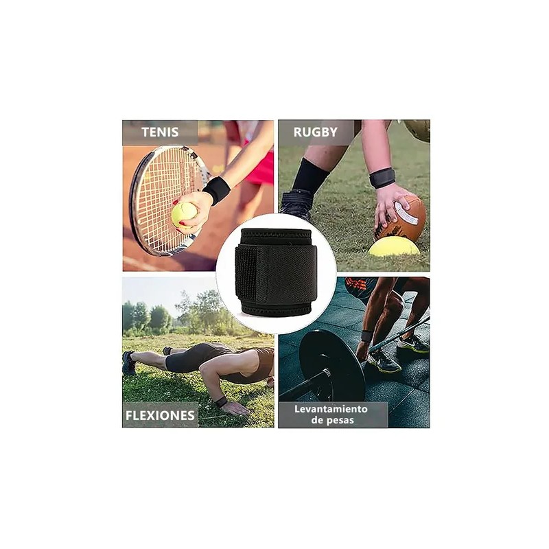 Set Rodillera Elástica y Muñequera Deportiva HLCassCo Negro Crossfit Gym