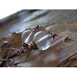 ⊹⊱☆ GROSSE GLASKUGEL - TRANSPARENTE OHRRINGE KUPFER - LANGE HAKEN ☆⊰⊹ einmalige Ohrringe und durchsichtige Perlen an selbst hergestellten Ohrhaken, Lampions