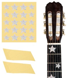 sourcing map Guitar Fretboard Stickers Inlay Stickers Decals for Guitars and Star Inlay Sticker Guitar Decals for Music Guitar, Bass, Acoustic Guitar Color Pearl (20 stickers)