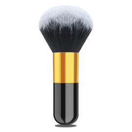 Makeup Brush, Blusher Powder Brush, Flat Kabuki Make Up Brush for Face Foundation,Tanning, Setting Powder, Bronzer, Ultra-soft & Dense, No Shedding, Travel Makeup Tools & Accessories, Black and Gold