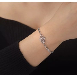 COLIBRI ALEGRE Pulsera Mano De Fátima Plateada