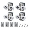 sourcing map 4 Pcs 25mm Double Shower Door Rollers 304