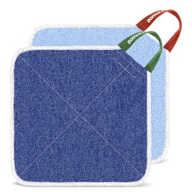 ZOMCHI Exfoliating Wash Cloths for Face and Body, Dual Sided Scrub Bath Cloth, Shower Wash Cloth for Men and Women, 2 Count (Rough and Gentle)