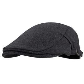 Gisdanchz Woolen Cloth Winter Hat Scally Newsboy Flat Cap for Men and Women Comfortable Warm Vintage Cabbie Gatsby Irish Ivy Driving Caps Mens Clothing Accessories Stylish Casual Hats Dark Gray