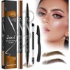 Eyebrow Pencil, Waterproof and Sweatproof Eyebrow Pencil, 2-in-1 Eyebrow Pencil