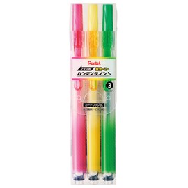 Pentel Knock Highlighter, Handy Line, 3 Color Set (SXNS15-3)
