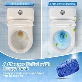 KIISIISO Automatic Toilet Bowl Cleaners Tablets,18 Pack Multipurpose Commercial Household Bathroom Cleaners,Long-lasting 300 brushes Toilet Cleaner, Pine Scent