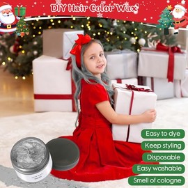 Kit De Cera Para Teñir El Cabello Temporalmente, 3 Piezas De Tinte Para El Cabello Y Crema De Maquillaje Para Peinados Instantáneos, 4,23 Oz De Pomadas Y Tizas Gris+Púrpura+Rosa 4,23 Onzas