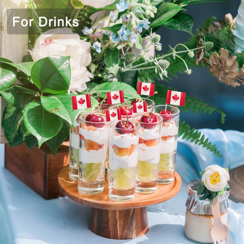 100 Pieces Canada Flag Toothpicks, Small Food Cupcake Topper for