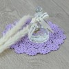 kilofly Crochet Cotton Lace Table Placemats Doilies Pack, 4pc, Purple,
