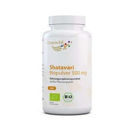vitaworld Shatavari 500 mg Organic, 1500 mg Organic Shatavari Powder per Daily Consumption, Indian Asparagus, Vegan, 180 Capsules