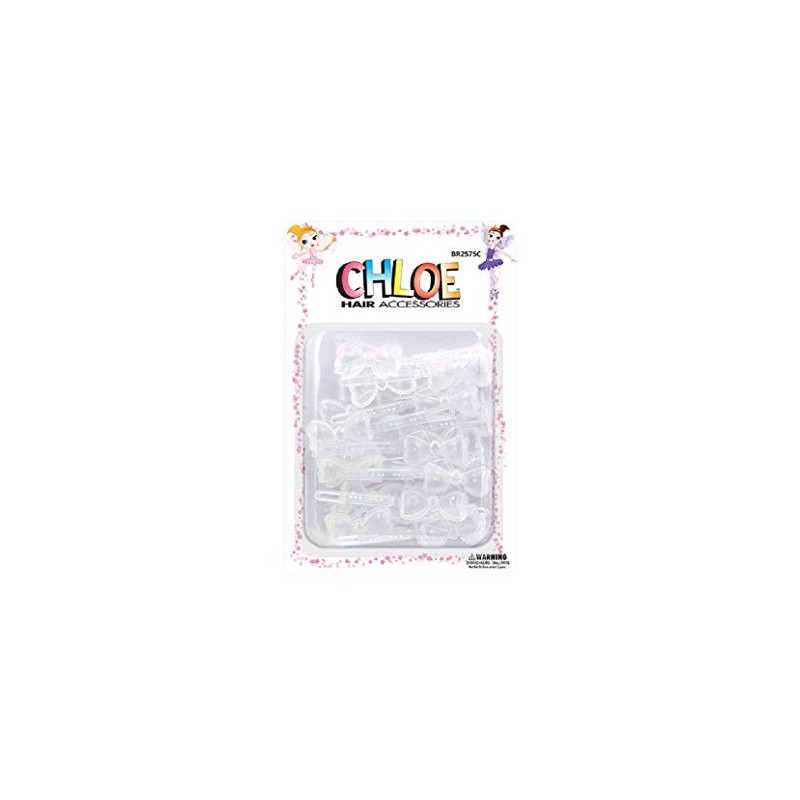 Chloe Hair Barrettes- Ribbon (Clear)
