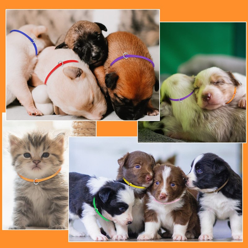 tonyg-p 12pcs Puppy ID Collars Whelping Collars Adjustable Puppy ID