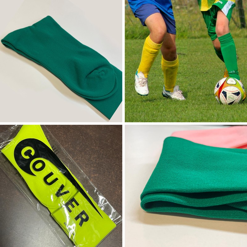 COUVER - Calcetines deportivos de poliéster para fútbol, Rojo -,