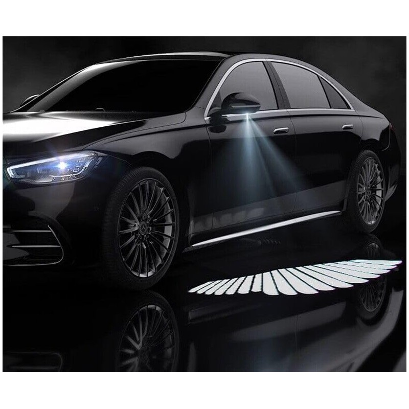 Car rearview mirror welcome led light universal Angel wings welcome