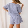 Nicoxijia Striped Pajamas for Women 2 Piece Pjs Shorts Set