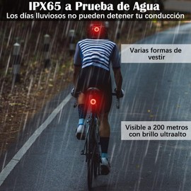Luces Traseras de Bicicleta de 5 modos,Luces estroboscópicas para bicicletas,IPX65 Impermeable,Hasta 56 horas de iluminación,Luz Recargable y Ultra Brillante para Bicicletas,Cascos,Mochilas (rojo)