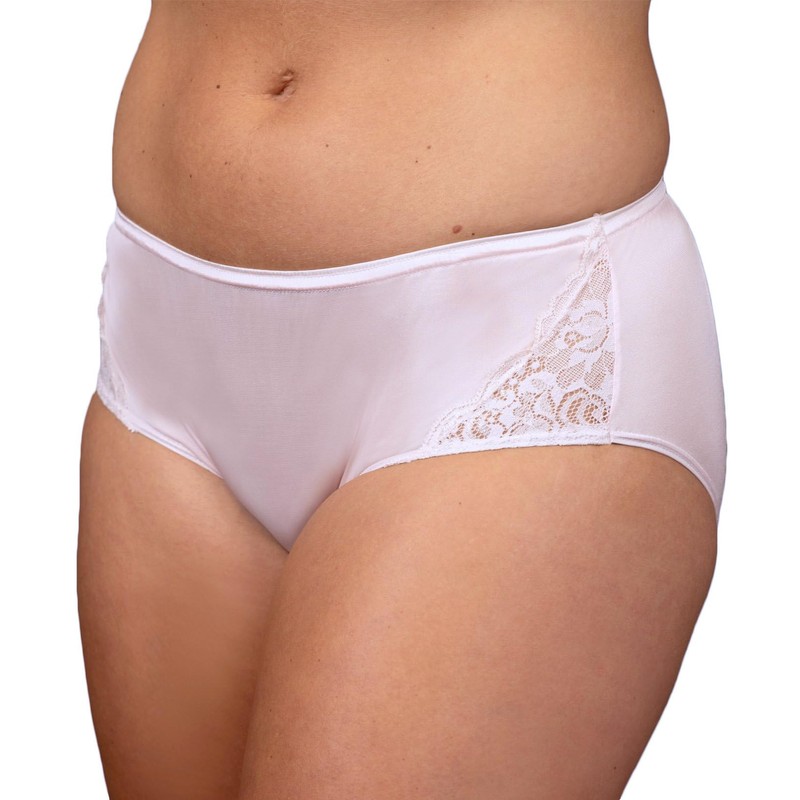 Shadowline Women's Underwear Nylon Hipster Panty with Lace Insert 3
