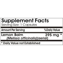 Lemon Balm Melissa 395mg // 200 Capsules // Pure // by PureControl Supplements