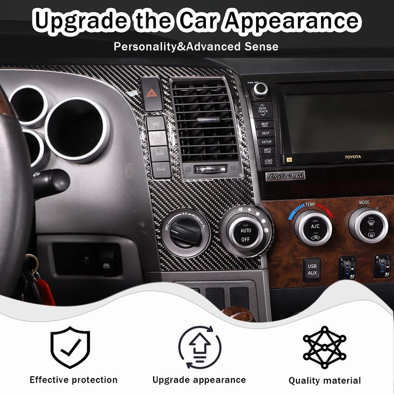 HIRUFAIT Dashboard Panel Sticker Trim for Toyota Tundra 2007-2013 Center