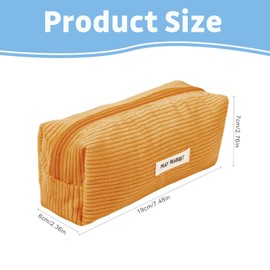 YALiya Corduroy Fabric Pencil Case Portable Storage Bag Pencil Case with Large Capacity Pencil Case with Practical Zip for School, Home and Office, c, Lightweight