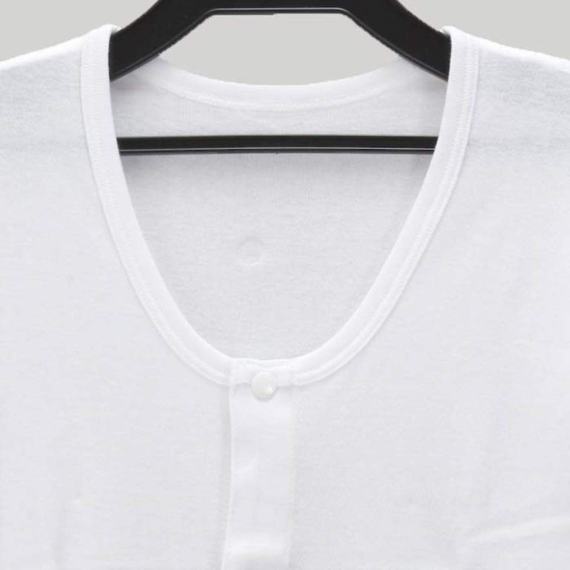 [Men's] Open Front Shirt (3/4 Sleeves, Hook-and-eye Closure) (Set of