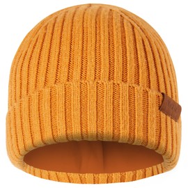MAGISDU Beanie Winter Hats for Women Men Merino Wool Unisex Short Skull Cap Double Layer Fleece Lined Knit Fisherman Beanie