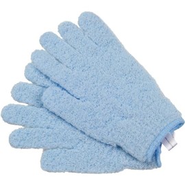 CALA - guantes de baño exfoliantes (1 par, color azul)