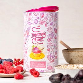 Alpha Foods Morning Fuel - Oatmeal/Porridge - Wild Berries & Mate - Vegan, Nutrient Rich Breakfast Substitute - Breakfast Smoothie Bowl