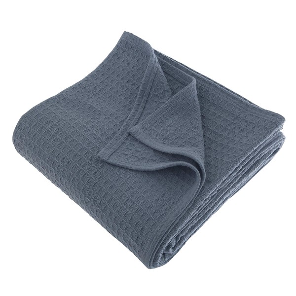 JMR Cozy Waffle Weave Blanket | Cotton Medium Weight Hotel