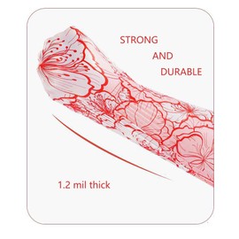 4 Gallon Small Trash Bags No-Tearing Drawstring 1.1 Mil Thick - Red Flowers 160 Count Small Garbage Bags for Bathroom Kitchen Toilet Home Office and Bedroom