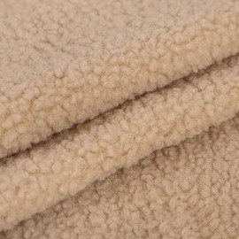 Sherpa Fleece Fabric Plush Faux Fur Fabric Lambskin Thermal Lined Material for DIY Sewing Handmade Winter Wear Costumes 63x19in(160x50cm) (khaki)