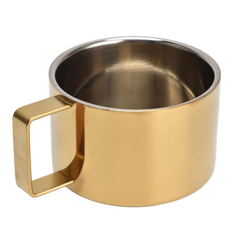 Coffee Cup Gold Fashionable Design Wearable Convenient Practical Stainless Steel