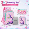 CCJPX 16" Mermaid Backpack for Girls, 3Pcs Kids Sequin Bookbag