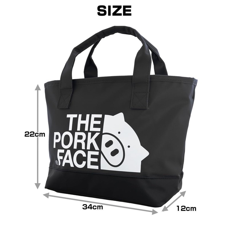 The Pork Face Mini Tarpaulin Tote Bag (White Black)