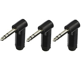 Audio2000'S ACC3120X3-1/4-inch TRS (Stereo) Female to 1/4-inch TRS (Stereo) Male Right-Angle Audio Adapters (3-Pack)