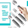 Adaptive Utensils, Adaptive Utensils 4pcs for Hand Tremors,Elderly, Arthritis,Parkinsons-Built Up