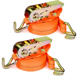 Pack of 2 Ratchet Straps with Hooks, 5 m 2 x 800 kg Tie Down Straps with Ratchet and Hook, Tension Straps Clamping Shot, Break Resistance for Luggage, Van, Motorcycle, Moving Devices