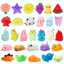 Goorder Mochi Squishy Toys, Random 30 Pack Mini Mochi Party Favors for Kids, Mini Kawaii Animal Squishies Party Bags, Fidget Toys, Stress Relief Toys for Boys Girls Adults